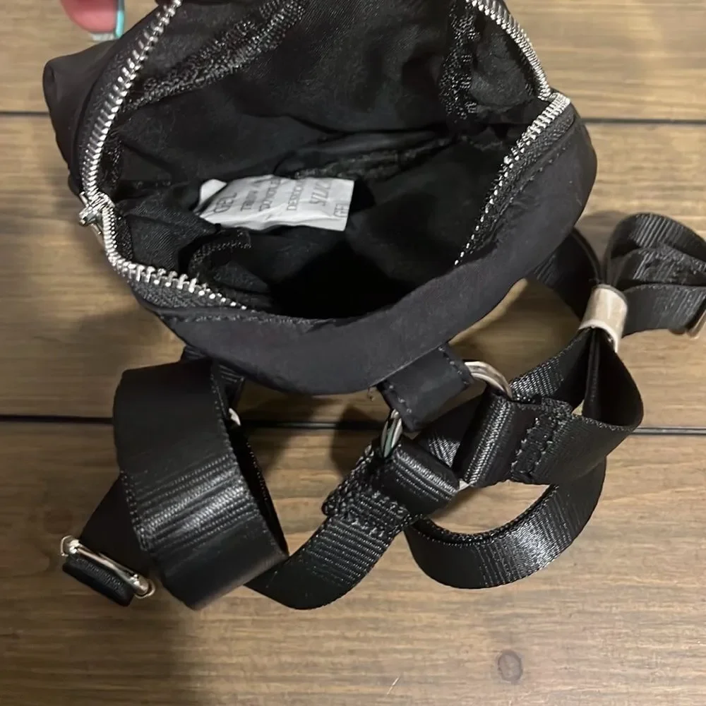 Dolls Kill black with white embroidery mini back pack nwot